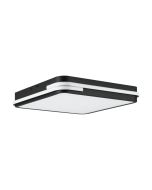 Πλαφονιέρα Οροφής Μαύρη 47x7cm Led 2700-6500Κ 3000lm Εφαρμογή-Τηλεχειριστήριο Eglo Genoveze-Z 900477