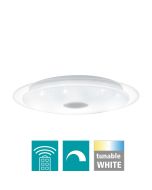 Πλαφονιέρα Οροφής Λευκή 40xH7,5cm LED 3000-4000-5000Κ 2300lm Τηλεχειριστήριο-Λειτουργία Μνήμης Eglo Lanciano  98323