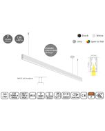 MP27.56P-143-S-3-O-OF-WH Linear Profile Lighting Ceiling 27.5x56mm 143cm HOMELIGHTING 77-23763