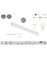 MP27.70P-115-H-3-O-OF-WH Linear Profile Lighting Ceiling 27.5x70mm 115cm HOMELIGHTING 77-22743