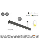 MP44.70C-283-S-3-O-OF-BL Linear Profile Lighting Ceiling 44.5x70mm 283cm HOMELIGHTING 77-12922