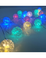 "BALLS", 20 LED  ΛΑΜΠ. ΧΑΛΚΟΥ, RGBY,  ΑΣΗΜΙ. ΚΑΛ. & ΜΠΑΤ. 2xAA, IP20, 2M+10CM, 1.2W ACA X01203116