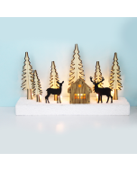 "PLYWOOD CHRISTMAS TREE 3" 10 LED WW Λ/ΚΙΑ ΜΠ/ΡΙΕΣ (2AA) IP20 26X7.5X16CM ACA X05101118