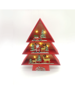 "WOODEN RED TREE SANTA" 8 MINI LED ΛΑΜΠ. ΜΠΑΤ. (2xAAA), WW,IP20, 24X5X30CM ACA X06811220