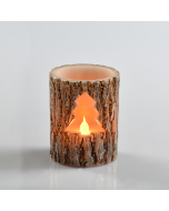 "XMAS TREE WAX CANDLE", 1  LED ΛΑΜΠ. ΜΠΑΤ. (3xAAA), WW,IP20, φ7.5x10cm ACA X0711118