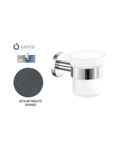 Ποτηροθήκη Επιτοίχια Sanco Ergon Antracite Grained 25901-M118 