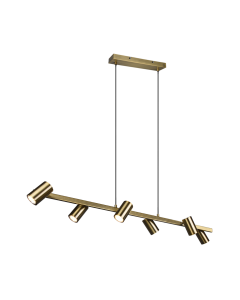 Κρεμαστό Φωτιστικό Ράγα 115xH150cm Old Brass 6xGU10 Trio Lighting  Marley 302400604