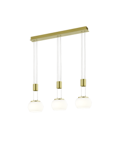 Κρεμαστό Φωτιστικό Brass Mat 82xH150cm LED 3x8w 3x900lm 3000K Switch Dimmer Trio Lighting Madison 342010308