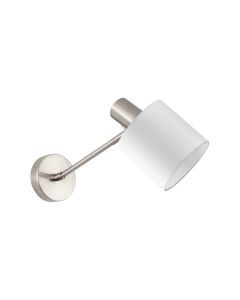 SE21-NM-22-SH1 ADEPT WALL LAMP Nickel Matt Wall lamp White Shade+ HOMELIGHTING 77-8328