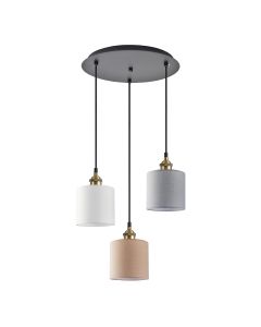 SE21-BR-10-3BL-SH123 MAGNUM FLEX White, Grey,Brown Shade Pendant + HOMELIGHTING 77-9030