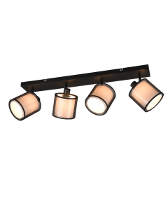 Burton Σποτ με 4 Φώτα και Ντουί E14 σε Μαύρο Χρώμα Trio Lighting 811400432