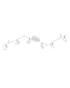 Σποτ Εξάφωτο Λευκό Ματ 177xH23cm LED 6x6,5w 3000K 6x650lm Trio Lighting Narcos 873110631