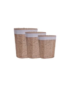 Σετ 3 καλάθια από bamboo σε μπέζ χρώμα 48X35X53cm/42X30X48cm/36X25X42cm LM-502B Etoile LM-502B