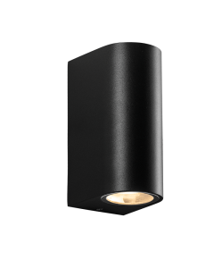 GU10 WALL LUMINAIRE PLASTIC 230V AC BLACK IP65 MAX.2X3W LED ACA SL8211GU10B