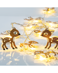 "METAL CHRISTMAS MOTIFS" ΕΛΑΦΙ 10 LED ΛΑΜΠΑΚ ΣΕΙΡΑ ΜΠΑΤΑΡ.(3xAA) ΘΕΡΜΟ ΛΕΥΚΟ IP20 135+30cm ΔΙΑΦΑΝ ACA XMDEER102A