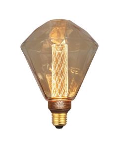 ΛΑΜΠΑ LED ΔΙΑΜΑΝΤΙ G125 3,5W Ε27 2000K 220-240V GOLD GLASS DIMMABLE 147-81824