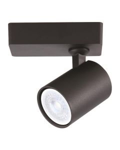 ΣΠΟΤ ΤΟΙΧΟΥ ΜΟΝΟ ΣΤΡΟΓΓΥΛΟ GU10 Φ60x120x135 ΜΑΥΡΟ Eurolamp 145-25020