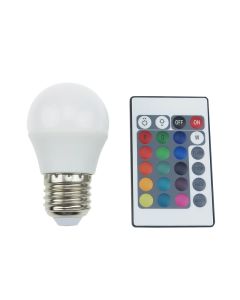 LED SMD BALL E27 230V 4W IR RGB+3000K 120° 300Lm Ra80 ACA G45427RGBWN