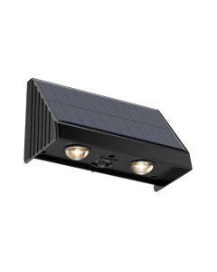 Φωτιστικό Επιτοίχιο Εξ.Χώρου IP65 LED 2x0,5W 3000K Solar Outdoor Light in Black Color InLight Seneca 80204711S