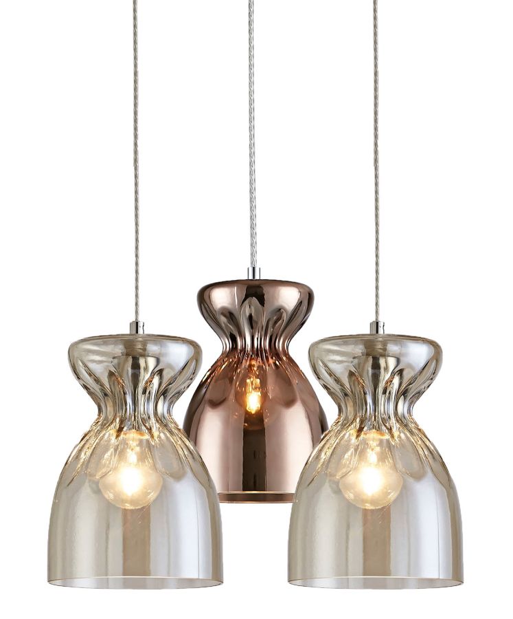 SE4314-03 DOMENICO PENDANT CONGAC-COPPER GLASS Γ4+ HOMELIGHTING 77-3718