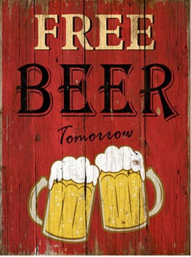 Πινακίδα Ξύλινη 30x40x1cm Free Beer Etoile NN-711-24