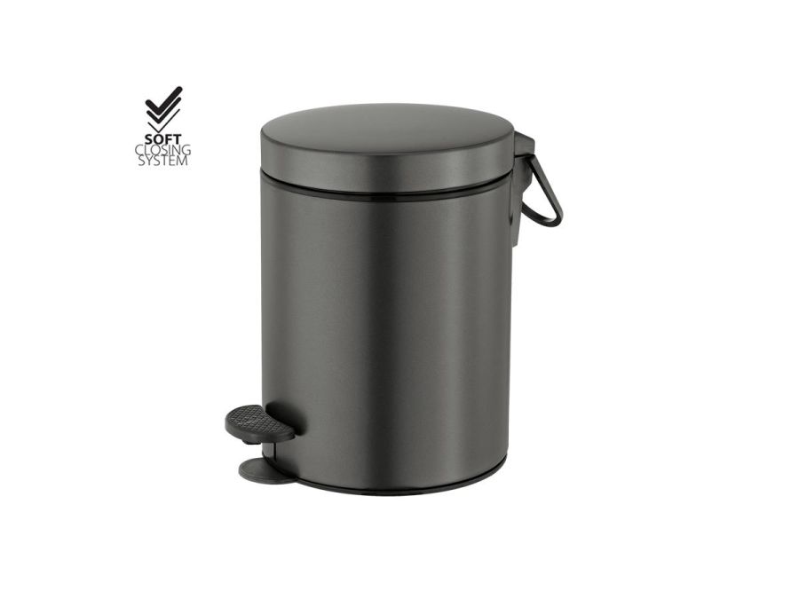 Χαρτοδοχείο 5lt  Χρώμα Graphite Dark Soft Closιng Sanco Waste Bins 90680-122