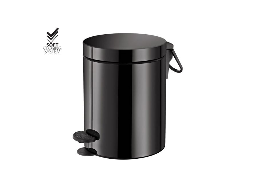 Χαρτοδοχείο 5lt  Χρώμα Gun Metal Polished Soft Closιng  Sanco Waste Bins 90680-A23