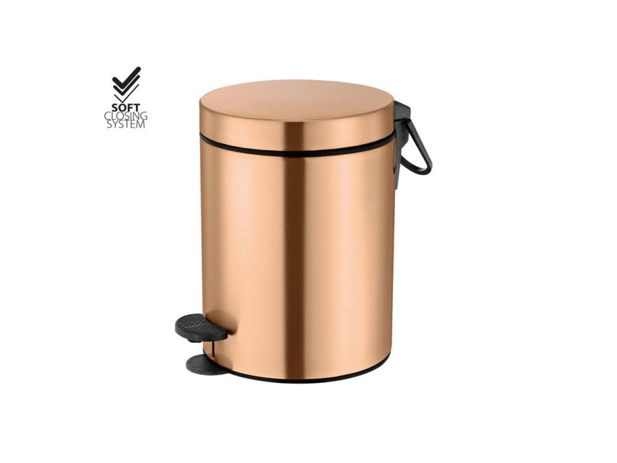 Χαρτοδοχείο 5lt  Χρώμα Brushed Rose Gold 24K Soft Closιng Sanco Waste Bins 90680-AB6