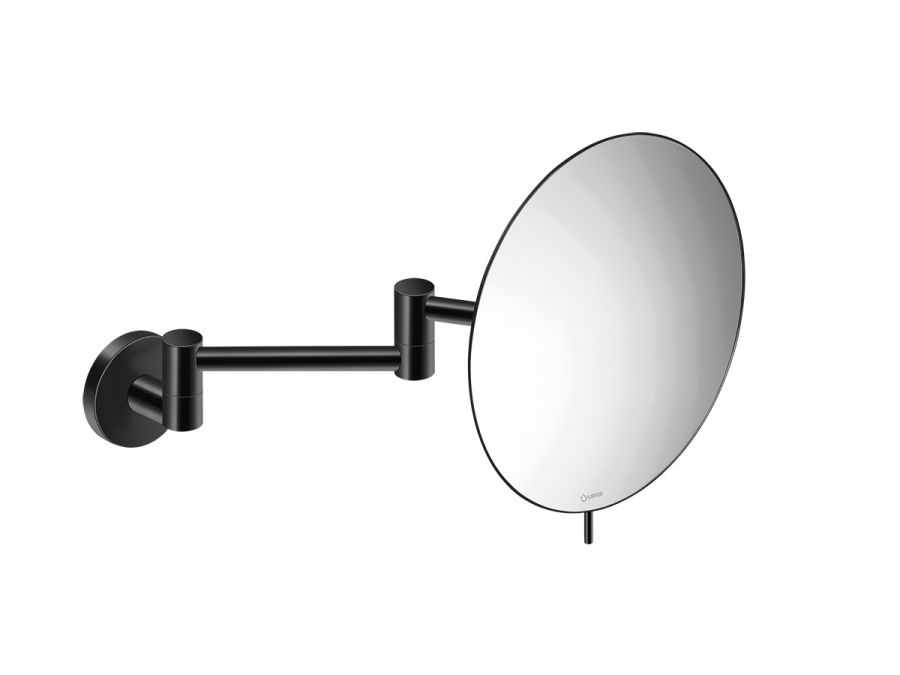 Καθρέπτης Μεγεθυντικός Επιτοίχιος Ø20 εκ. Διπλός Βραχίονας  Μεγέθυνση *3 Black Mat Sanco Mirrors MR-701-M116