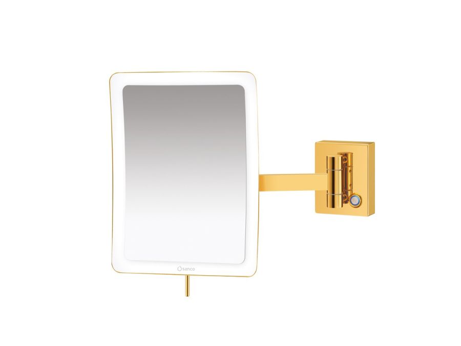 Επιτοίχιος Μεγεθυντικός Καθρέπτης x3 Led 5 watt 220-240V Gold 24K Polished Sanco Led Cosmetic Mirrors MRLED-305-A05