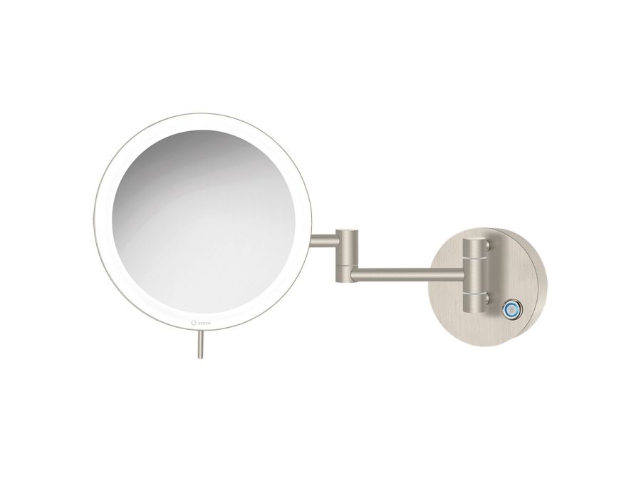 Επιτοίχιος Μεγεθυντικός Καθρέπτης x3 με Διπλό Βραχίονα Led 5 w 220-240V Brushed Nickel Sanco Led Cosmetic Mirrors MRLED-701-A73