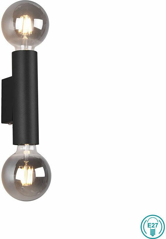 Φωτιστικό Απλίκα Δίφωτη 2xE27 5x8,5xH1 Μαύρο Ματ Trio Lighting RL Vannes R20182032