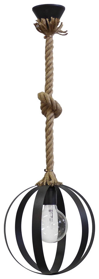 Κρεμαστό φωτιστικό μεταλλικό LAMA-25 1/L ROPE UT-BL Heronia 31-0944