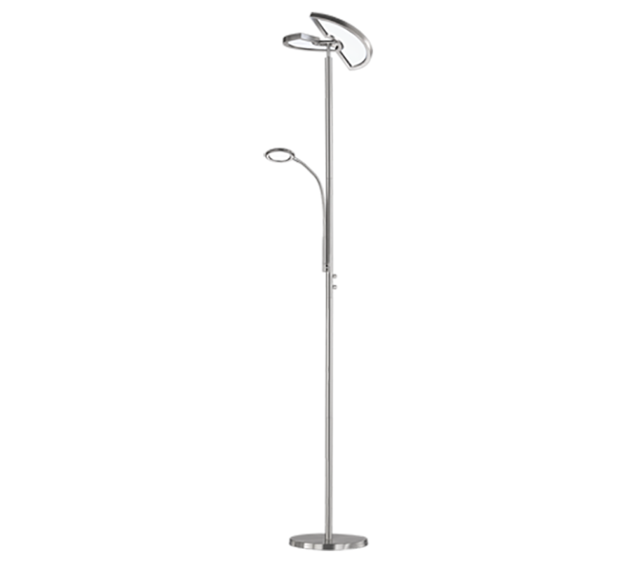 Φωτιστικό Δαπέδου Nickel Matt 33xH181cm Led 18w 3000-6500K 2000lm Trio Lighting Split 424910207