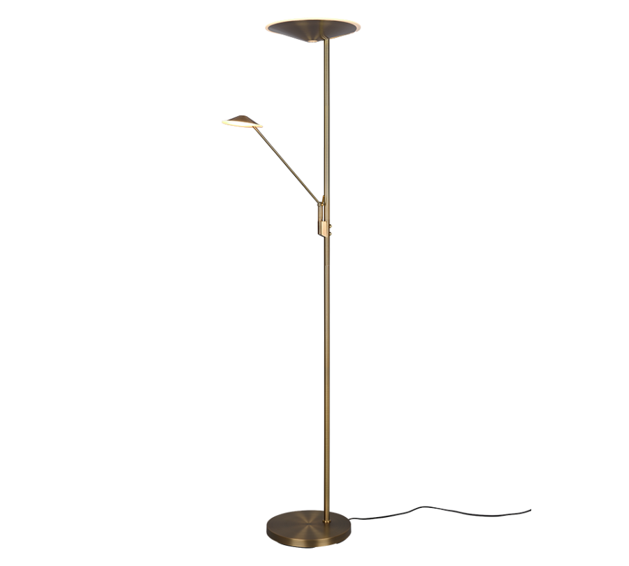 Φωτιστικό Δαπέδου Old Brass 30xH180cm Led 30w 2700-3000-4000K 3500lm Trio Lighting Brantford 425610204