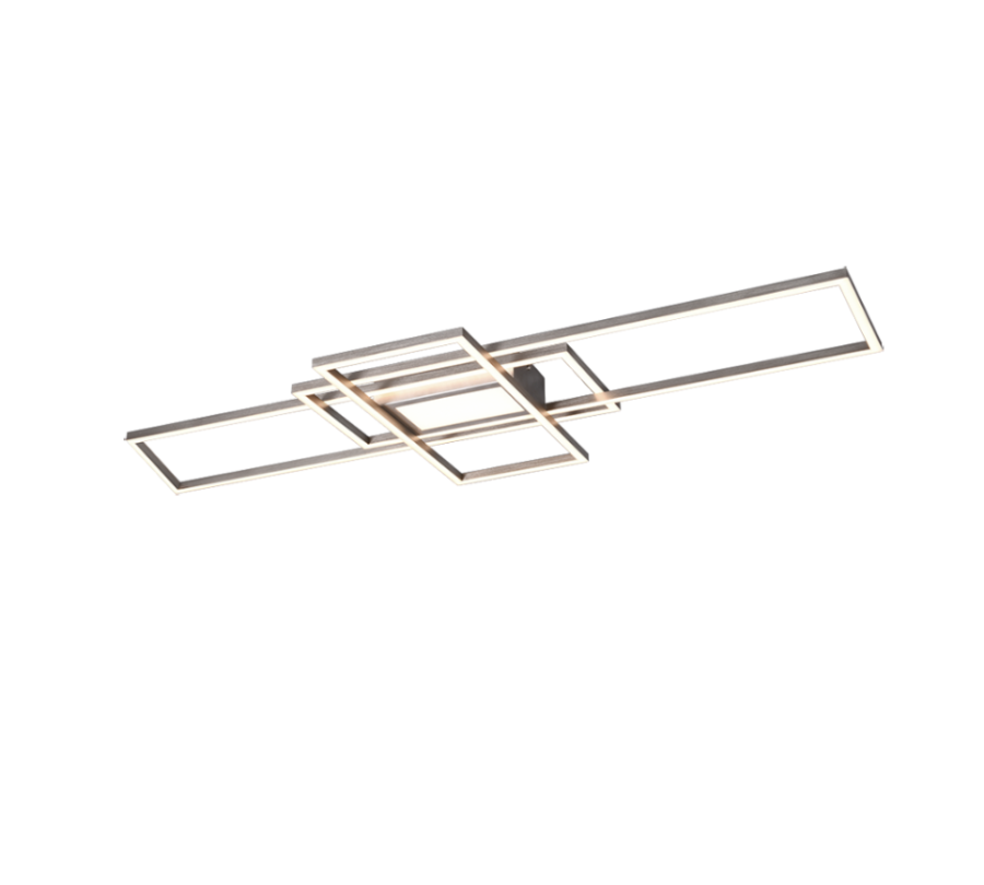 Πλαφονιέρα Οροφής 105xH6cm Nickel Matt Led 60w 3000-6500K 7100lm Remote Control Trio Lighting Irvine 620010407