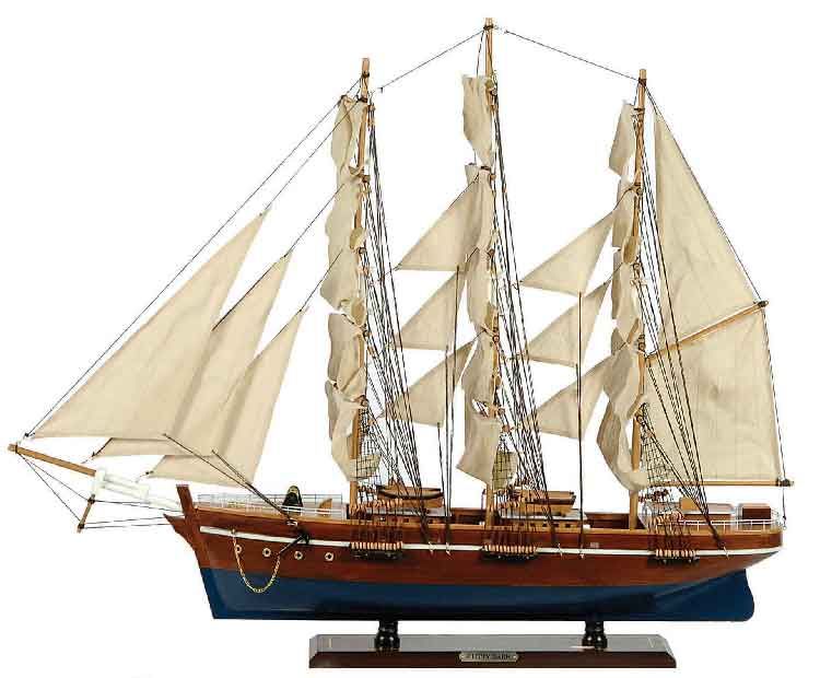 Ξύλινο Καράβι Ιστιοφόρο Cutty Sark 150x23xH124cm Χρώμα Καφέ-Μπλε 31123