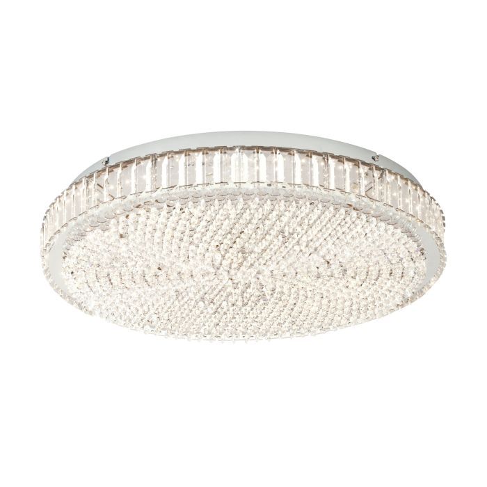 Φωτιστικό Πλαφόν Οροφής Ø41xH11cm Led 23,5 watt 3500lm Neutral Dimmable Χρωμέ-Διάφανα Κρύσταλλα Eglo Balparda 39746