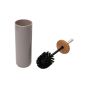 Πιγκάλ Επιδαπέδιο Πλαστικό Taupe με Καπάκι Bamboo Estia Home Art 02-8123 