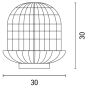 Πορτατίφ IP20 Ø30xH30cm 1xE27 220V,50/60Hz  Βάση Ξύλο & Ράταν Λευκό Eurolamp 144-78001