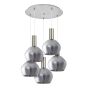 SE21-NM-4-GL2-5NM ADEPT TUBE Nickel Matt Pendant Smoked Glass+ HOMELIGHTING 77-8404