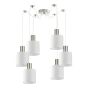 SE21-NM-4-NM6-SH1 ADEPT TUBE Nickel Matt Pendant White Fabric Shade+ HOMELIGHTING 77-8415