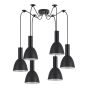 SE21-BL-4-BL6-MS2 ADEPT TUBE Black Pendant Black Metal Shade+ HOMELIGHTING 77-8548