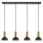 SE21-GM-4-4BL-MS3 ADEPT TUBE Gold Matt Pendant Black Metal Shade+ HOMELIGHTING 77-8651