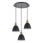 SE21-BR-10-3BL-MS2  MAGNUM BRONZE  Black Metal Shade Pendant+ HOMELIGHTING 77-8771