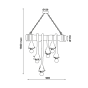 ΚΡΕΜΑΣΤΟ Φ/Σ 6ΧΕ27 BAMBOO+ΣΧΟΙΝΙ 11Χ90ΧΗ180CM max. MERLIN ACA 932906BBR