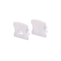 SET OF WHITE PLASTIC END CAPS FOR PROFILE P113, 1 WITHOUT HOLE & 1 WITH HOLE ACA EP113