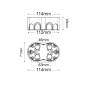 FL.MOUNT.JUNCT.HOLLOW WALLS BOX 3 MODULES ACA GR10030