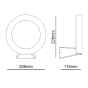 LED SMD WALL LUMINAIRE 8W 220LM 110° 230V AC 3.000K DARK GREY CRI80 IP54 30.000HRS ACA LG0901G