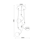 ΚΡΕΜΑΣΤΟ Φ/Σ 3ΧΕ27 ΓΥΑΛΙ+ΜΕΤΑΛΛΟ+MDF Φ35ΧΗ100CM PUEBLOS ACA OD905903P